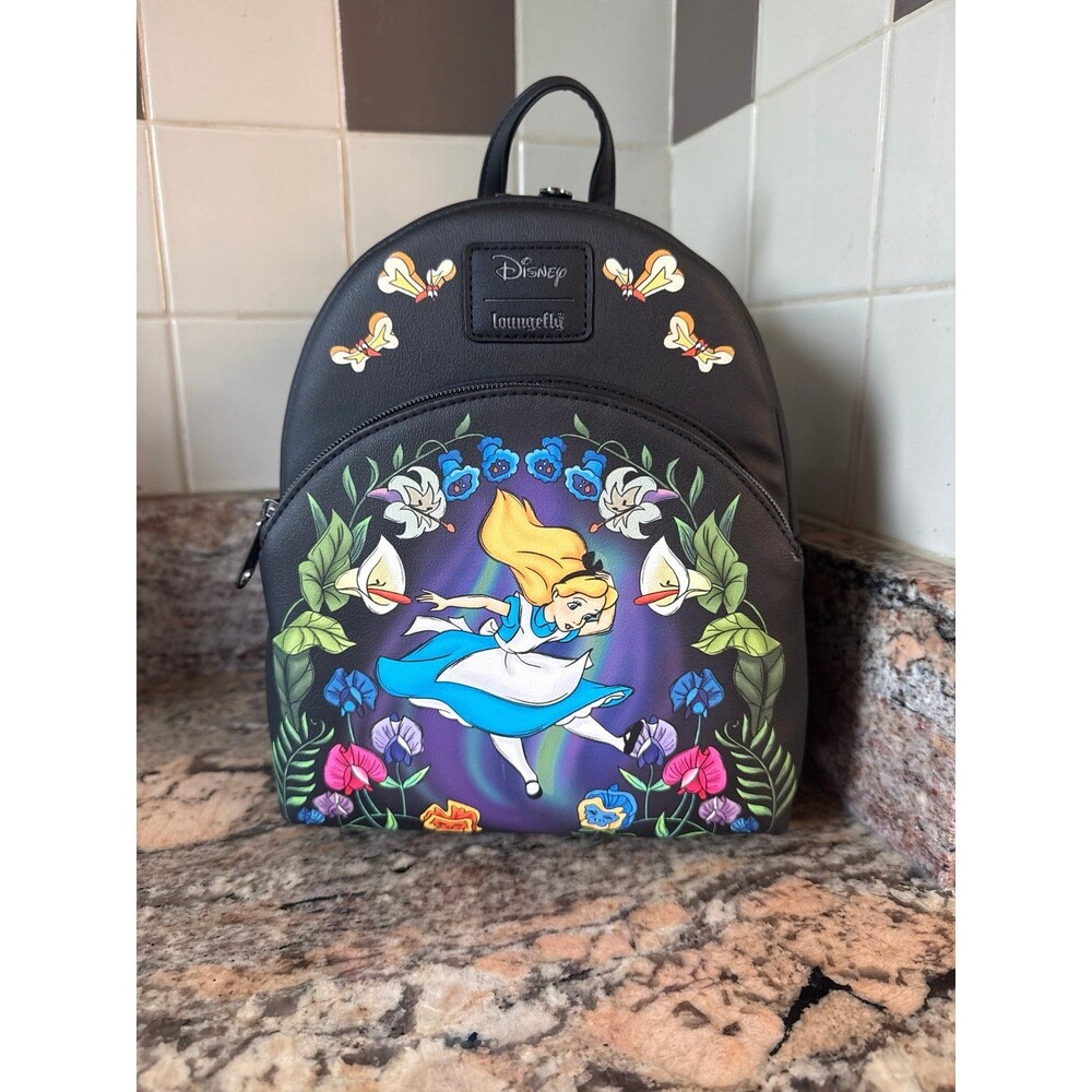 Loungefly Disney Alice In Wonderland Garden Fall Mini Backpack NEW